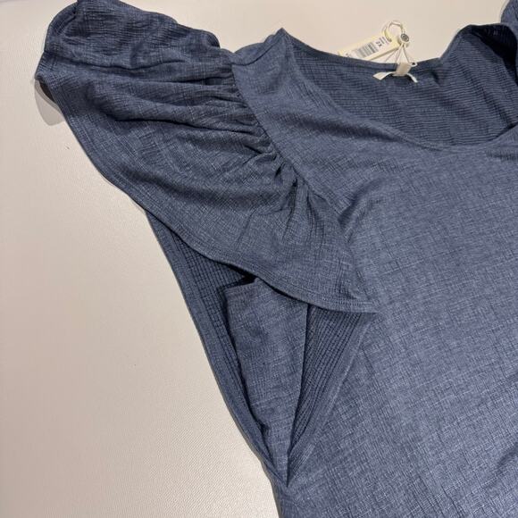 Max Studio Women's Plus Size 2X Flutter Sleeve Crinkle Jersey Knit Top Casual - Picture 7 of 10